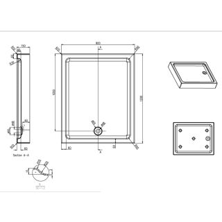 Душевой поддон Azario ONTARIO P1912 R/L